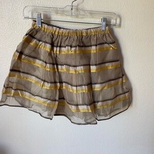 Tia Cibani Kids Skirt Elastic Waist in Yellow & Grey Size 5/6 Flowy Stripe